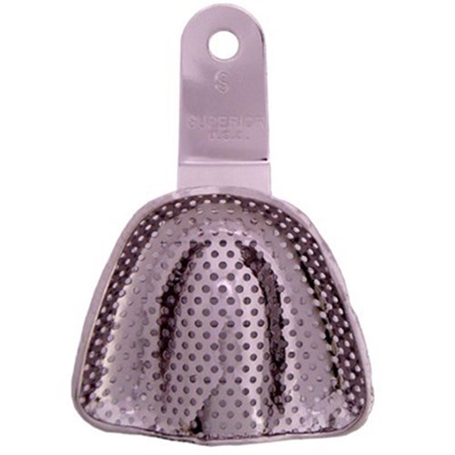 Superior Stainless Steel Impression Tray - Perforated - Edentulous Upper - Small