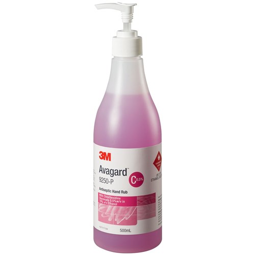3M Avagard Handrub - 0.5% Chlorhexidine - 500ml Bottle with Pump