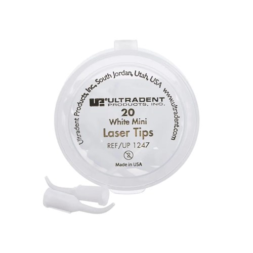 Ultradent White Mini Laser Tips - 1.07mm Diameter, 20-Pack
