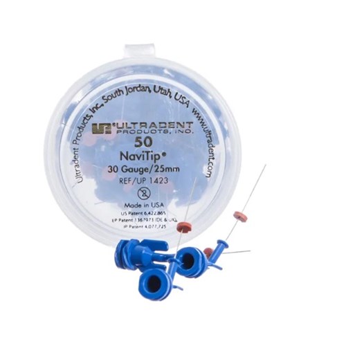 Ultradent NaviTip - 30 Gauge - 25mm - Blue, 50-Pack