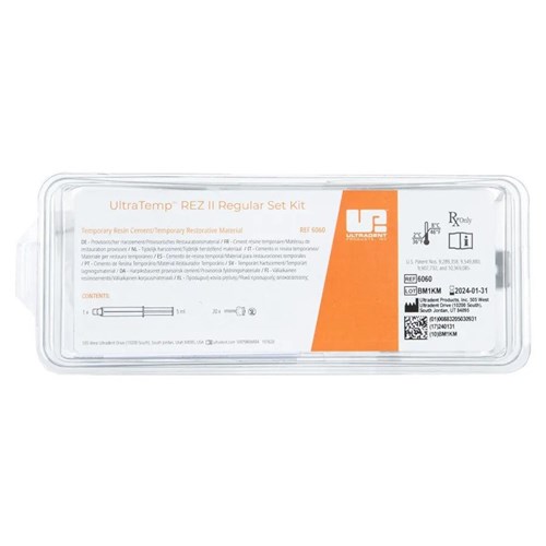 Ultradent UltraTemp Rez II - Regular Set Kit - 5ml Syringe, 1-Pack and 20 Mixing Tips