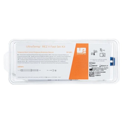 Ultradent UltraTemp Rez II - Fast Set Kit - 5ml Syringe, 1-Pack and 20 Mixing Tips