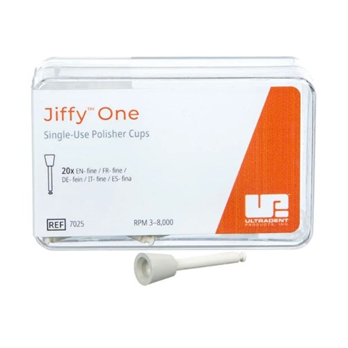 Ultradent Jiffy One - Single Use Polisher Cups - Fine - White, 20-Pack