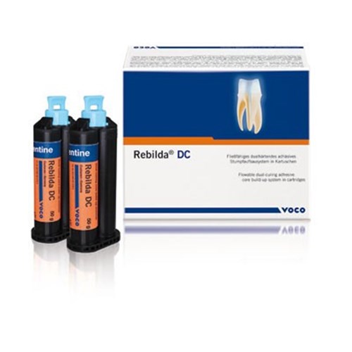 Voco Rebilda DC - Adhesive Core Build-Up - Quick Mix - Dentine - 10g Syringe, 1-Pack and Mixing Tips