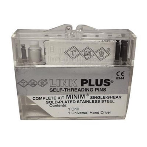 Coltene TMS Link Plus - Self Threading Pins - Minim - 0.525mm - Single Shear - Gold Plated Silver, 24-Pack