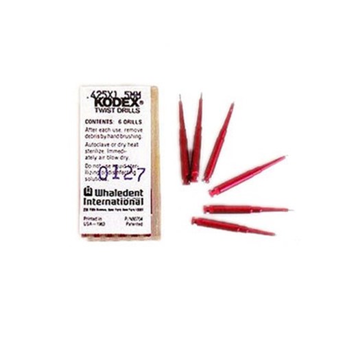 KODEX Minikin Drills 0.425 x 1.5mm Red Long Shank Pack of 6