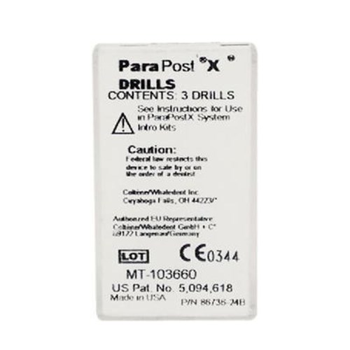 Coltene ParaPost X Drills - Size 4.5 - 1.14mm - Blue, 3-Pack