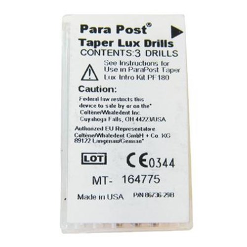 Coltene ParaPost Taper Lux Drills - 1.25mm, 3-Pack