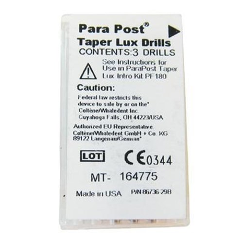 Coltene ParaPost Taper Lux Drills - 1.25mm, 3-Pack