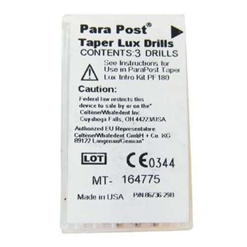 Coltene ParaPost Taper Lux Drills - 1.25mm, 3-Pack