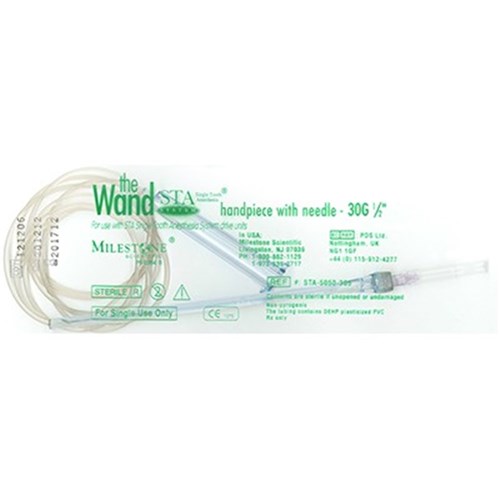 Milestone Wand STA Handpiece with Needle - 30G - 12.7mm, 50-Pack