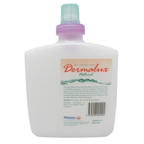 Whiteley Dermalux Natural - Hand & Body Wash - 1 Litre Bladder