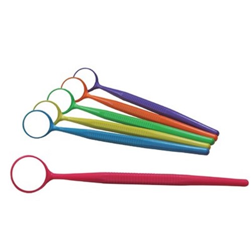 ZIRC Crystal Mouth Mirror - Thin Grip - Vibrant Assorted - #4, 12-Pack