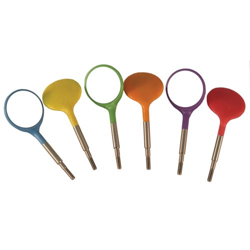 ZIRC Crystal Plastic Mirror Head - Vibrant Assorted - Size 4 - Simple Stem -, 12-Pack