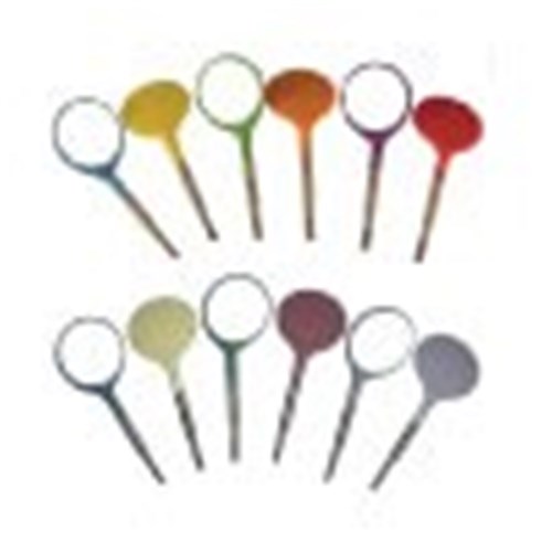 ZIRC Crystal Plastic Mirror Head - Green - Simple Stem - Size 4, 12-Pack