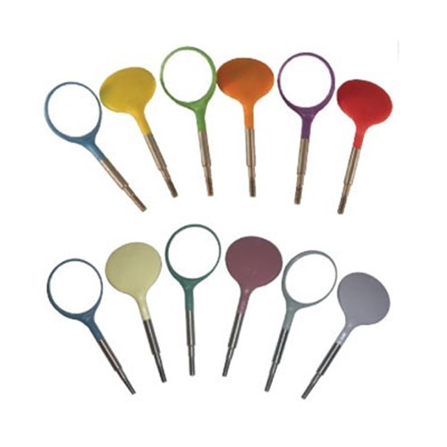 ZIRC Crystal Plastic Mirror Head - Green - Simple Stem - Size 4, 12-Pack