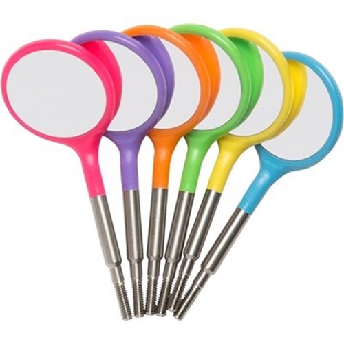 ZIRC Crystal Plastic Mirror Head - Vibrant Assorted - Size 5 - Simple Stem -, 12-Pack