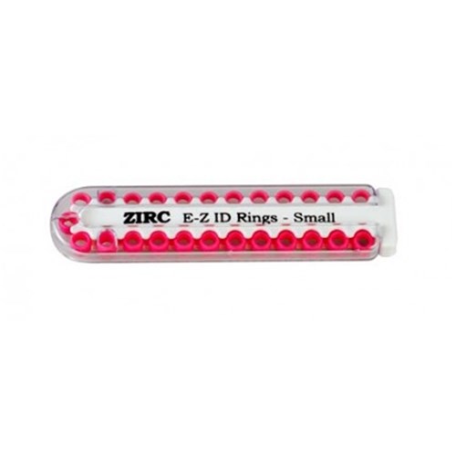ZIRC E Z ID Rings for Instruments - Small - Red, 25-Pack