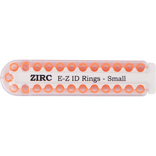 ZIRC E Z ID Rings for Instruments - Small - Neon Orange - 3.18mm, 25-Pack
