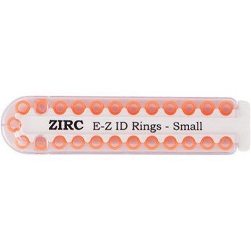ZIRC E Z ID Rings for Instruments - Small - Neon Orange - 3.18mm, 25-Pack