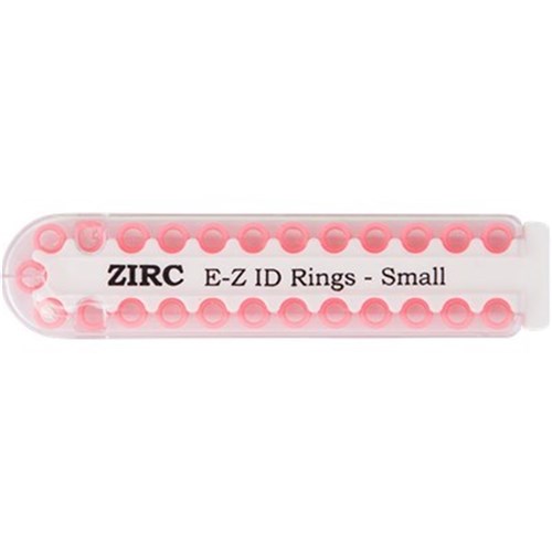 ZIRC E Z ID Rings for Instruments - Small - Neon Pink - 3.18mm, 25-Pack