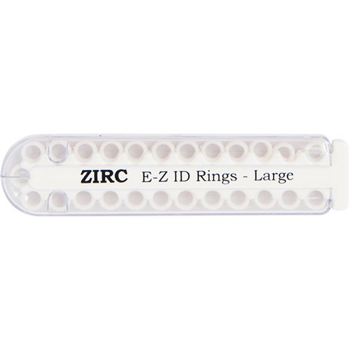 ZIRC E Z ID Rings for Instruments - Large - White - 6.35mm, 25-Pack