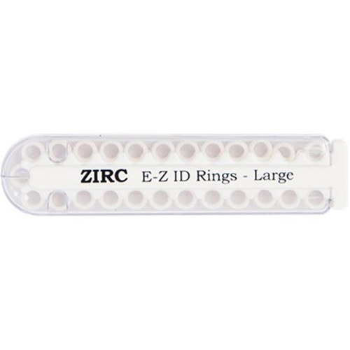 ZIRC E Z ID Rings for Instruments - Large - White - 6.35mm, 25-Pack