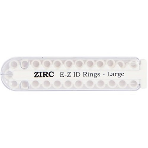 ZIRC E Z ID Rings for Instruments - Large - White - 6.35mm, 25-Pack