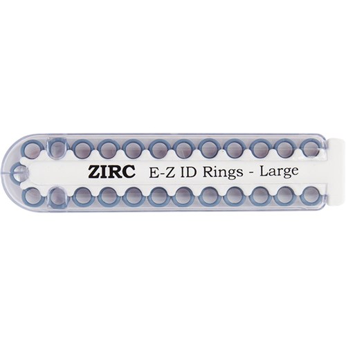 ZIRC E Z ID Rings for Instruments - Large - Blue - 6.35mm, 25-Pack