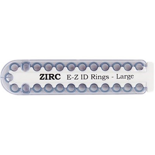 ZIRC E Z ID Rings for Instruments - Large - Blue - 6.35mm, 25-Pack