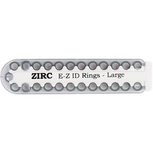 ZIRC E Z ID Rings for Instruments - Large - Green - 6.35mm, 25-Pack