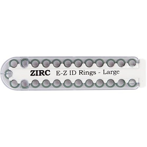 ZIRC E Z ID Rings for Instruments - Large - Green - 6.35mm, 25-Pack