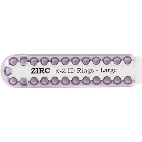 ZIRC E Z ID Rings for Instruments - Large - Plum, 25-Pack
