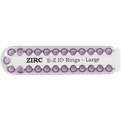 ZIRC E Z ID Rings for Instruments - Large - Plum, 25-Pack