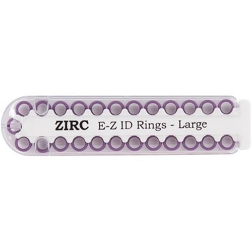 ZIRC E Z ID Rings for Instruments - Large - Plum, 25-Pack