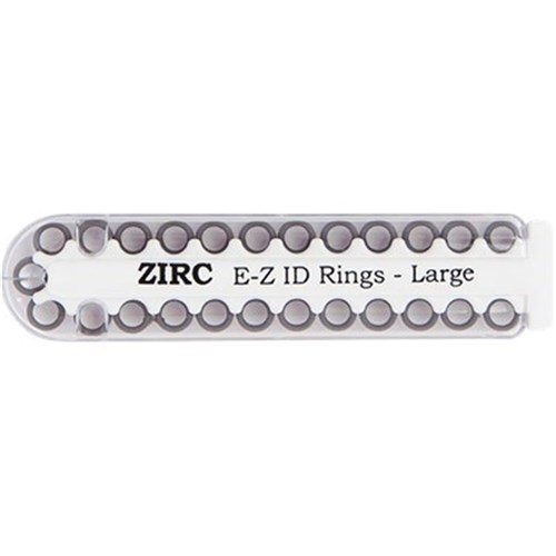 ZIRC E Z ID Rings for Instruments - Large - Grey - 6.35mm, 25-Pack
