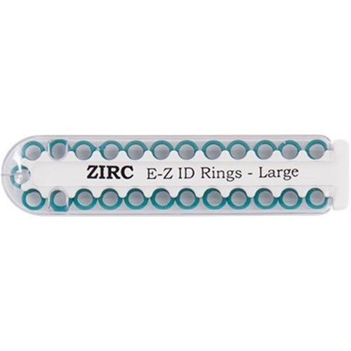 ZIRC E Z ID Rings for Instruments - Large - Teal - 6.35mm, 25-Pack