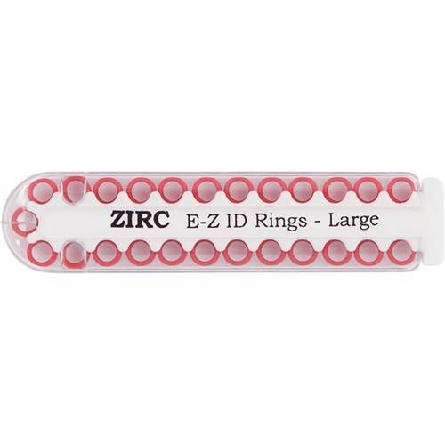 ZIRC E Z ID Rings for Instruments - Large - Red, 25-Pack