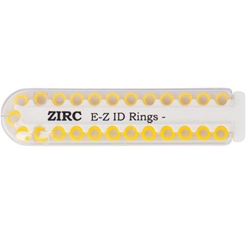 ZIRC E Z ID Rings for Instruments - Large - Neon Yellow - 6.35mm, 25-Pack
