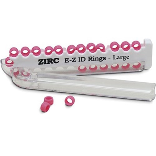 ZIRC E Z ID Rings for Instruments - Large - Neon Pink - 6.35mm, 25-Pack