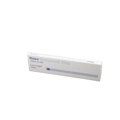 Hawe Transparent Strips - Straight - 6mm x 100mm - Yellow, 100-Pack